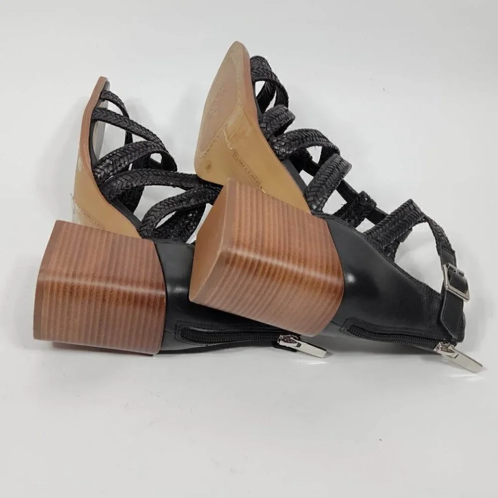 Vince Camuto Black Leather Sandals  #145 Size 10M
